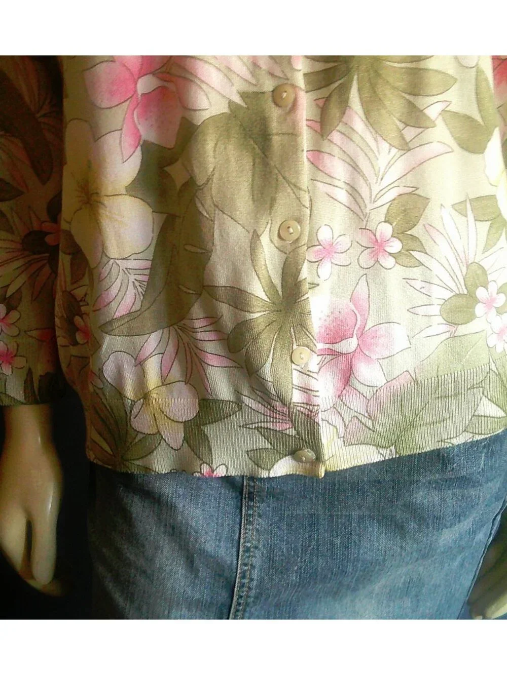 Pendleton Portland 72% Silk Floral Spring Coastal Cardigan L - Picture 5 of 12